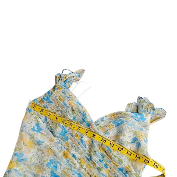 ASTR The Label Pleated Cold Shoulder Midi Dress, Abstract Floral, Guest Dress, S - Picture 6 of 10